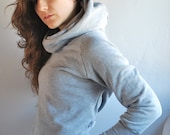 Grey Hoodie COMET Women sweater sweatshirt/  Gift for her / Women fashion