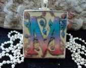 RainBow Monogram Scrabble Pendant