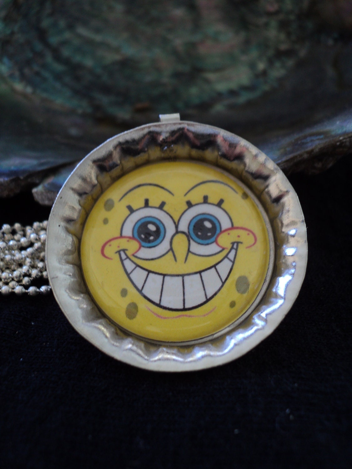 Smiling SpongeBob Square Pants Bottlecap Pendant