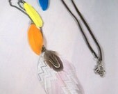 Long tribal feather necklace