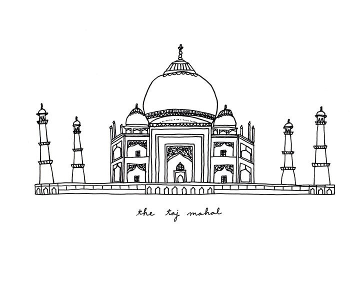 The Taj Mahal- 8x10 Illustration Print