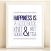 Navy 'Happiness is a Good Book, Knit Socks, & Hot Tea' print poster