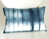 Organic Cotton  Shibori Pillow Cover 12x18 inches - Peacock