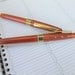 Personalized Pen and Pencil Set - Rosewood with One Line
