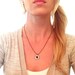Personalized Two silhouette Necklace in Brass with Stamped Initial charm & Pearl Dangle