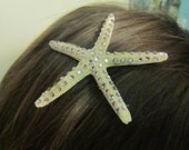 Bling Starfish hair clip with rhinestones