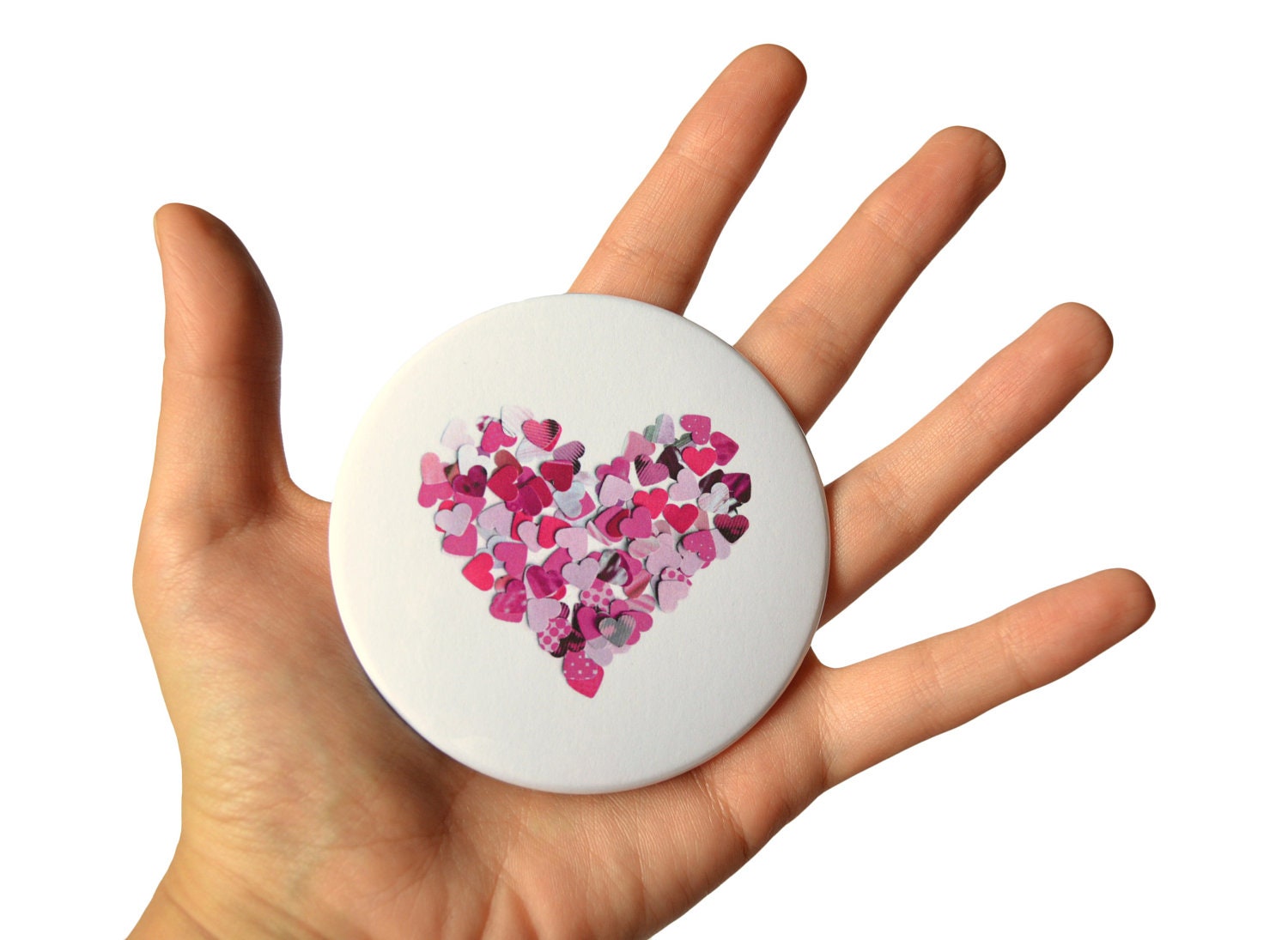 Purple heart pocket mirror