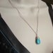 Turquoise Howlite Briolette Necklace - Wire Wrapped Teardrop Gemstone Pendant - Aqua and Silver Jewelry - Minimalist
