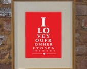 SPAIN Eye Chart SALE - 8 x 10 digital print design art - custom