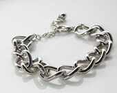 Silver Plated Exaggerated Link Multilayer Bracelet