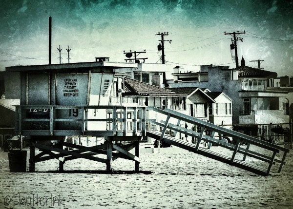 Lifeguard Tower -  Beach Print California Hermosa Beach Los Angeles - 5x7