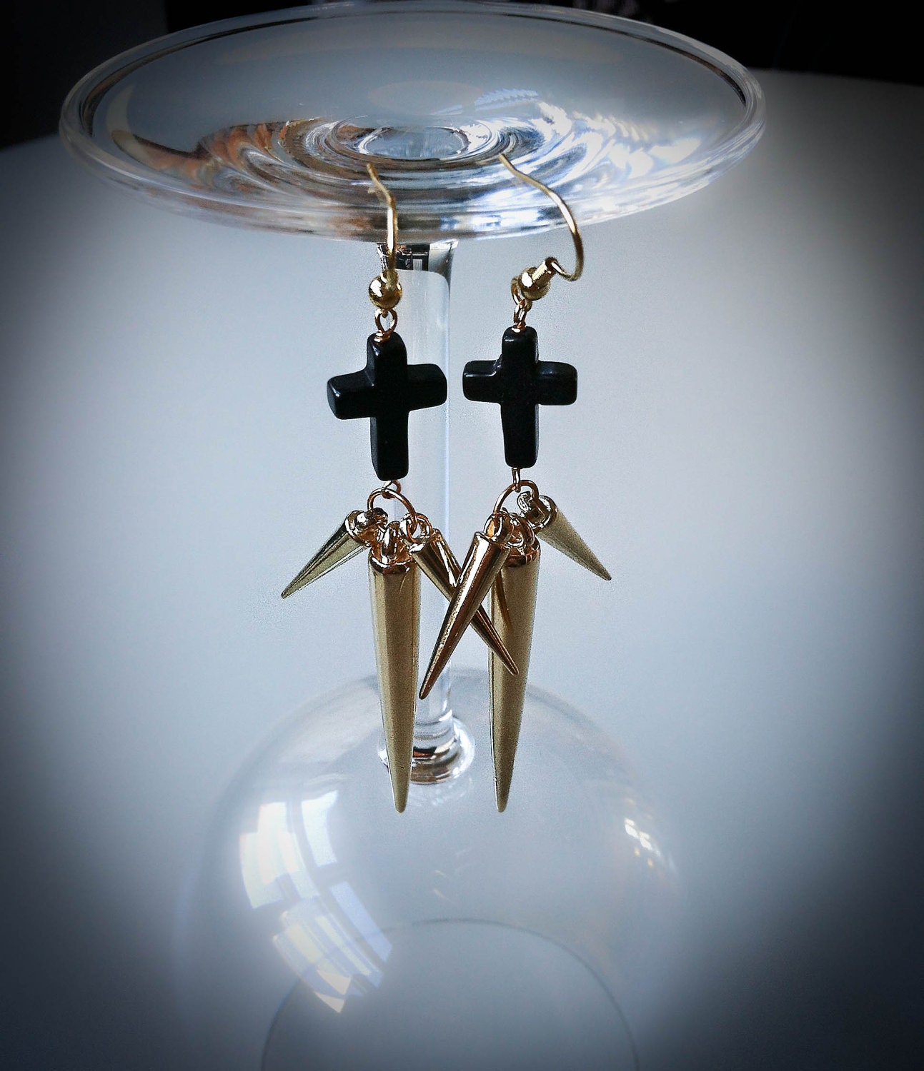 Metal Mania Earrings in Gold and Black