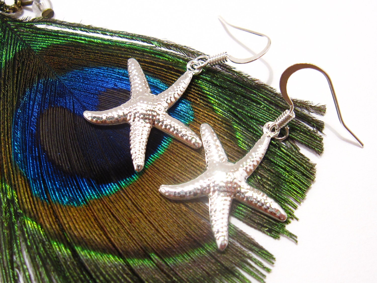 Beach Starfish earrings - Perfect jewelry for bridesmaids in beach wedding - Nautical gift for girlfriends, sisters FREE SHIPPING