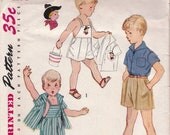 1950s Boys Vintage Playsuit, Shorts & Shirt Pattern Simplicity 3909 Size 3