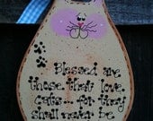 Blessed are those  that love Cats sign funny country wood crafts decor pet kitty kitten lovers meow wood craft