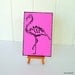 Flamingo Word Art Card - Black Screen Print on Pink