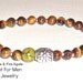 Tiger's Eye, Fire Agate  Men's Bracelet "Persistence"