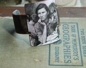 Depression era photo cuff simply stated mixed media jewelry Sarah Wood