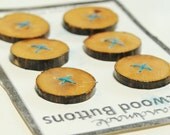 Driftwood Wood Button, Six 1 inch Handmade Drift Wood Wooden Buttons, Reclaimed Wood Craft Supplies for Knitting, Sewing or Crochet