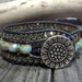 Leather Cuff Bracelet, Pastel Picasso Cuff, Leather Wrap Bracelet, Shabby Chic, Boho, Mothers Day Gift