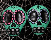 Mint Sugar Skull Hair Pin