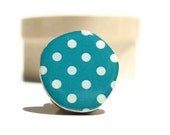 Teal Polka dot statement ring Teal fluorite polka dot  Adjustable ring statement jewelry eco friendly statement ring. Starlight Woods