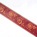 Maroon Base with Beige Floral Border, Trim, Embellishment, Ribbon Sewing India 1 Yard