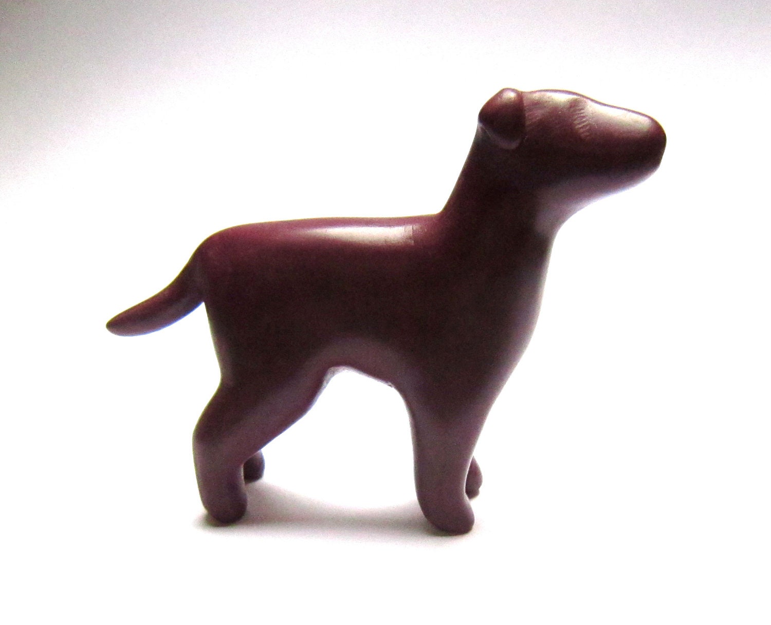 Jex Dog terrier sculpture burgundy bordeaux decoration hand made OOAK waz-O