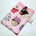 Fabric iPhone sleeve, iPhone case, iPhone pouch, iPod touch sleeve, pink, cupcakes, fairy cakes