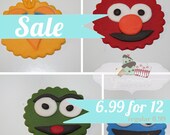 12 Sesame Street Fondant Cupcake/Cookie Toppers