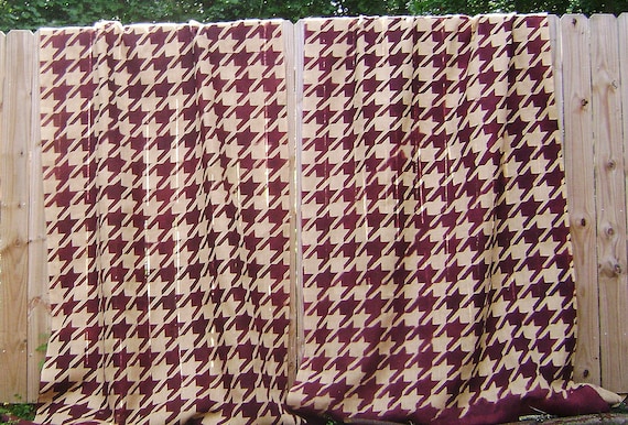 Burlap Houndstooth Curtains & Drapes