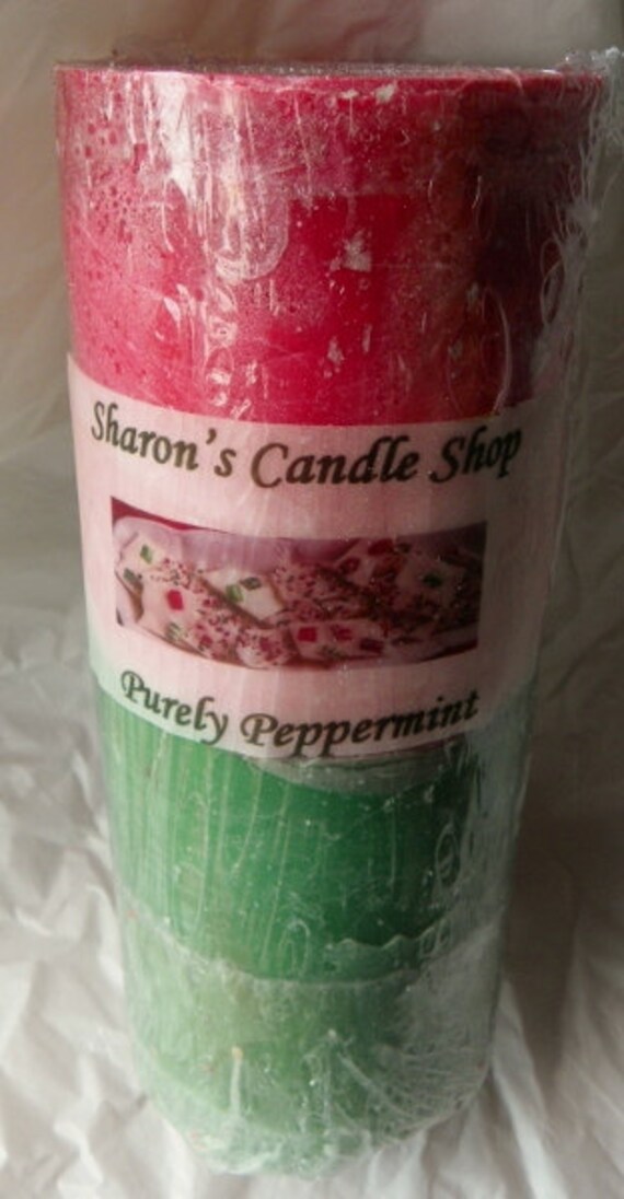 Peppermint pillar candle