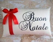 Buon Natale Pillow, Christmas Pillow, Merry Christmas, Italian, Home Decor, Decorative Pillow, Holidays