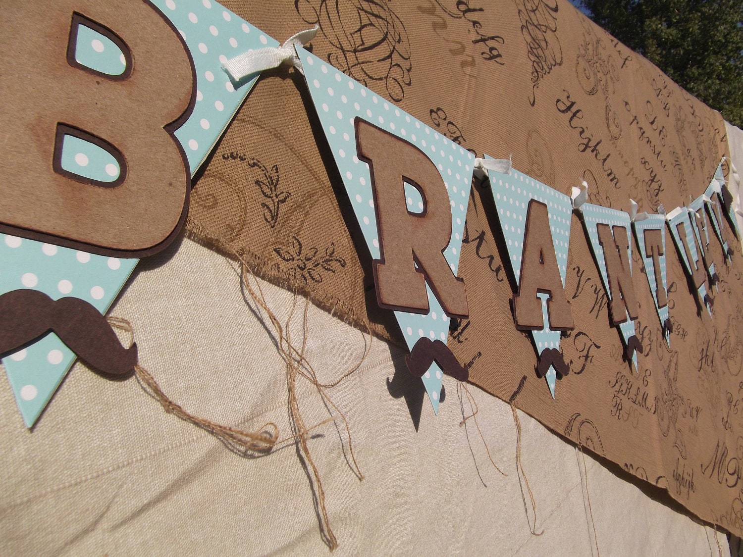 Personalized Mustache Party Banner