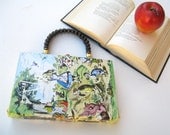 Alice in Wonderland Book Purse Handbag and Kindle Ereader Cover (with compact pocket mirror)
