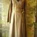 Green linen pagan Avalon gown. Size Medium. Robe dress historical priestess woodland fairy witch moss Pixie ribbon