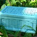 Wicker Basket Cottage Basket Painted Basket Vintage Wicker Picnic Basket
