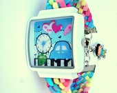 Birthday Gift Ideas Women Wrist Watch Handmade Gift Suede Leather Multicolored Watch Unique Jewelry Gift - By PiYOYO