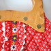 Red Vintage Handbag With Wooden Handle