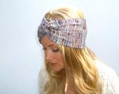 Gray Turban Headband  Missoni Knit womens hair accessories hairwrap eco friendly