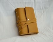 Leather journal handmade,leather notebook,vintage journal,unique travel diary,rustic,craft paper,yellow,Christmas gift