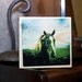 Horse on a Windy Cape Image Transfer on Wood Block (6" x 6")