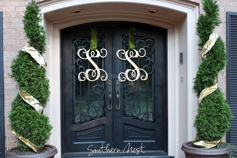 Double Doors-Two Large (20 inch) Wooden Monograms-Ready to Paint-Single Letter