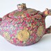Polymer Clay Teapot Multicolored Stained Glass look with coin accents