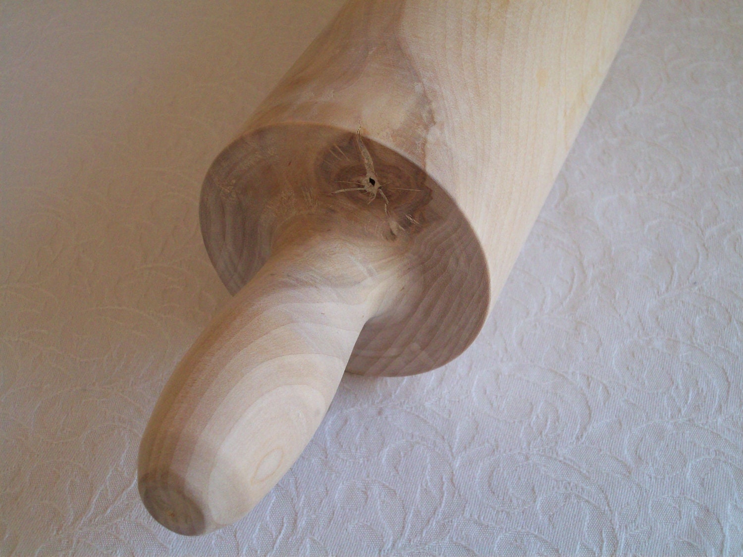 Rustic Look Natural Solid Birch Wood Rolling Pin Hand Crafted in the USA from Sustainably Harvested Non-Chemically Treated USA Wood