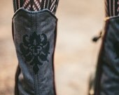 Spats -Victorian inspired- Dark herringbone and leather with oxblood piping-Eirene