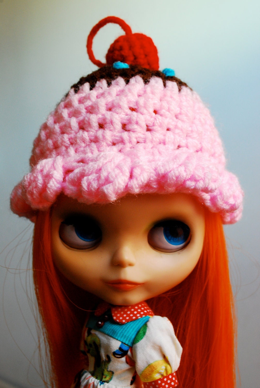Chocolate Sauce with Blue Sprinkles Scoop Beanie for Blythe