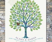 80 Leaves -Thumbprint Tree Canvas Guest Book Art Package:  20"x24"