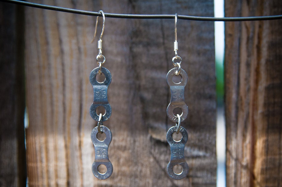 Bicycle Chain Earrings