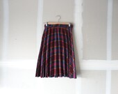 70s skirt, plaid skirts, wool skirt,1970s skirt